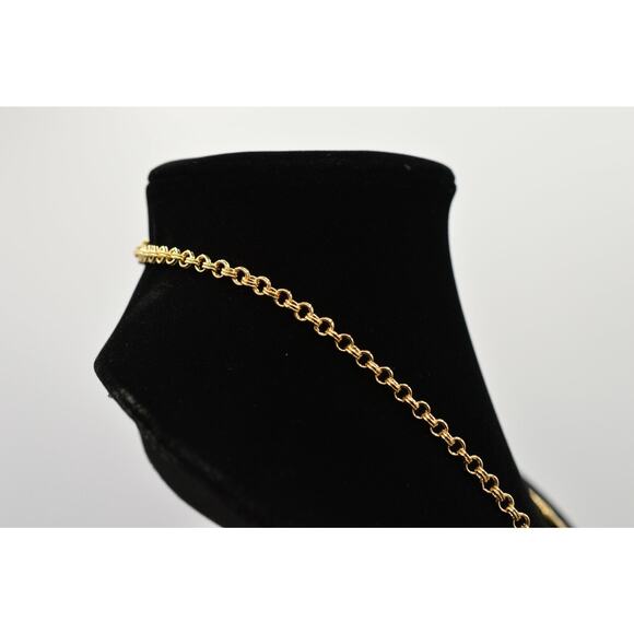 Givenchy Vintage Necklace Logo Linked GG Chain Gold Station 30" Signed NOS Bin2C - Picture 7 of 12